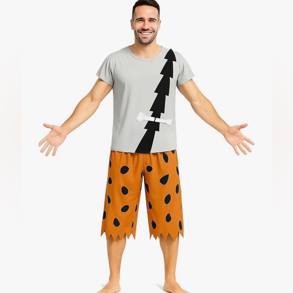 NEW Men’s Caveman Halloween Costume Size Medium
Includes shirt, pants, and bone